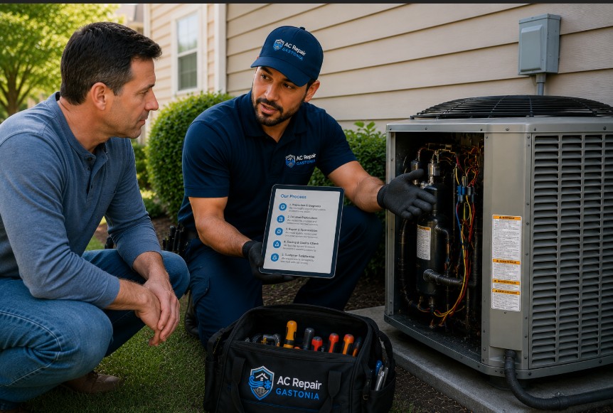 central ac repair process gastonia