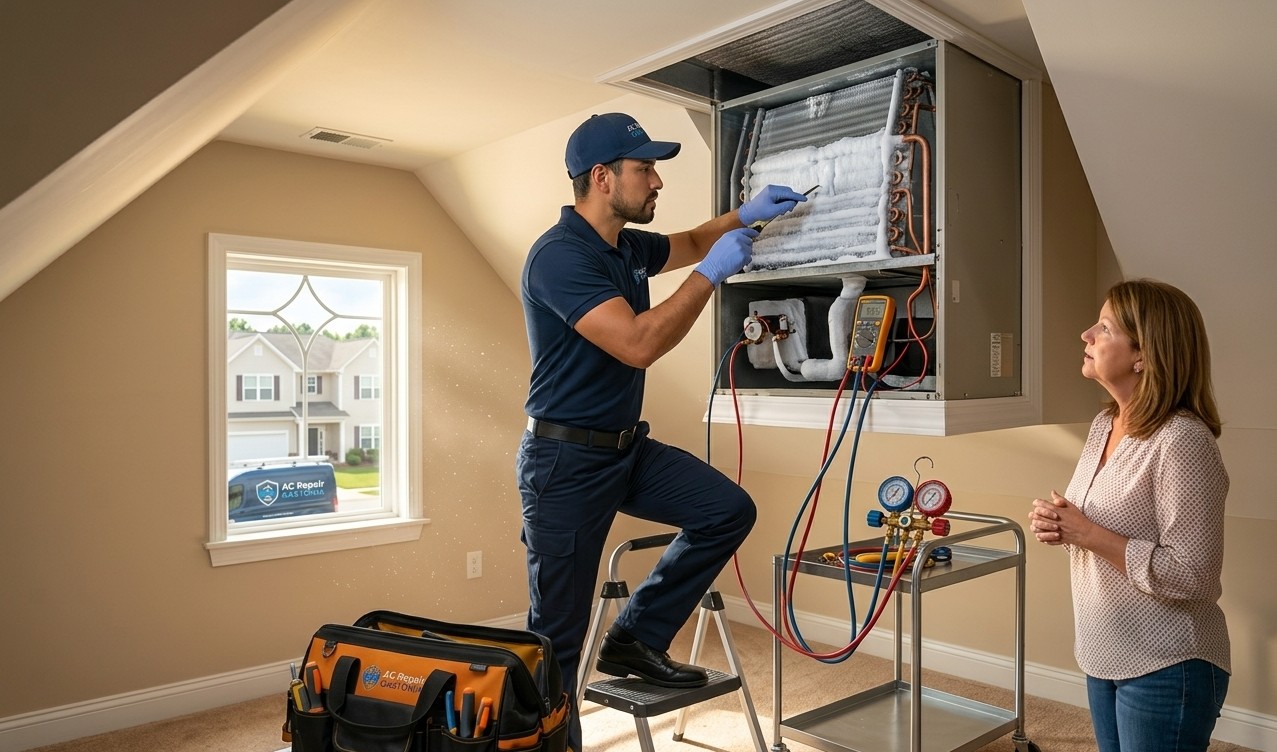 expert repairing frozen coils gastonia