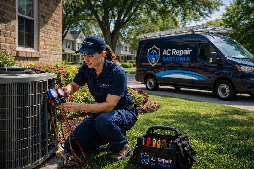 expert visited and repairing the ac unit